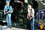 Phil Lesh and Bob Weir playing 'Truckin' ' with Furthur at San Francisco's Bill Graham Civic on New Year’s Eve 2009. Notice the sign on the amps reads 