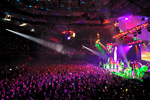 The glowing skull rises off the sage just before midnight at Furthur's New Year's Eve show at San Francisco's Bill Graham Civic.