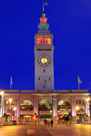 San Francsico Ferry Building with Holiday Lights