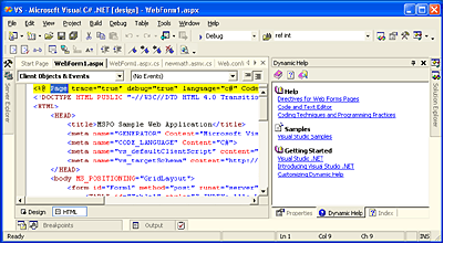 Figure 1: Microsoft Visual Studio .NET