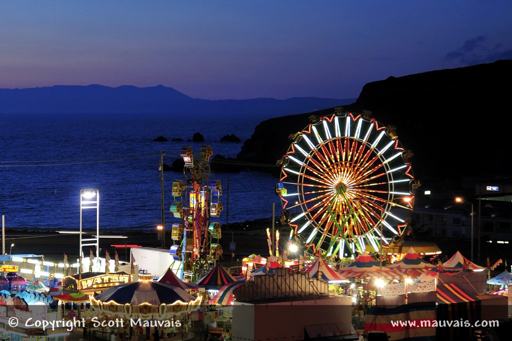 The last day of the Pacifica Carnival. The sky finally got dark enough to take this shot right before they closed.